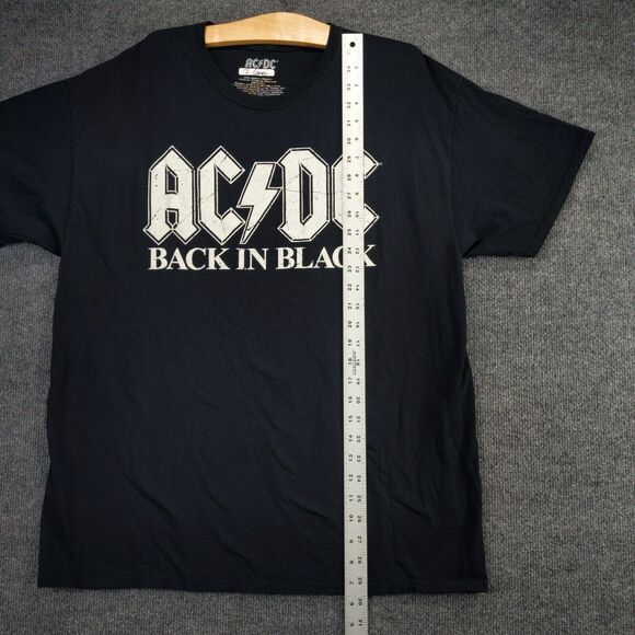 AC/DC Back In Black T Shirt Size XL Black Big Graphic Logo Short Sleeve - Picture 10 of 13